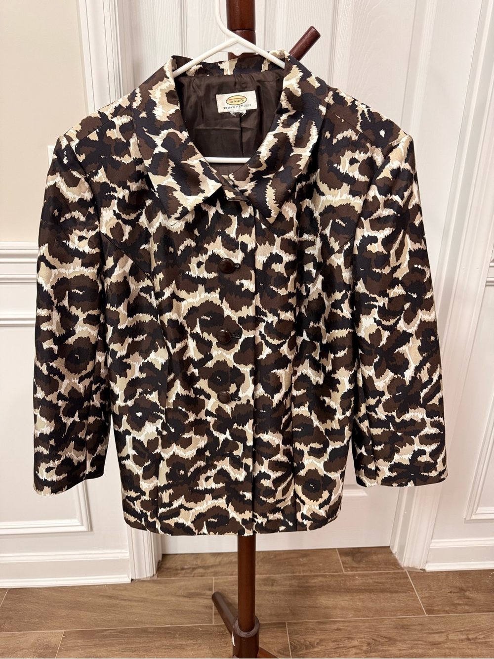 Talbots Brown and Cream Printed Blazer